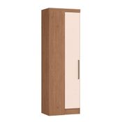 Guarda Roupa Modulado Infinity Canto Reto com 1 Porta - Macadâmia/Rosa