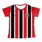 Camisa Infantil São Paulo Baby Look Listrada Oficial