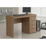 Mesa Para Computador Escrivaninha 4 Gavetas Malta Castanho - Politorno