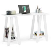 Mesa Para Computador Escrivaninha Cavalete Delta Branco - Politorno