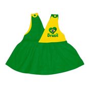 Vestido Bebê Brasil Decote V - Torcida Baby