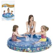 PISCINA REDONDA INFLAVEL INFANTIL 253 LITROS FUNDO DO MAR AZUL
