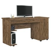 Mesa Escrivaninha para Computador 136cm 1 Porta 3 Gavetas Ariel Amêndoa Wood - Móveis Primus