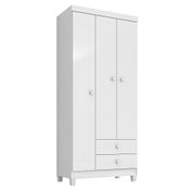 Guarda Roupa Infantil 76cm 3 Portas 2 Gavetas Beka I03 Flex Branco/Azul/Rosa - Mpozenato