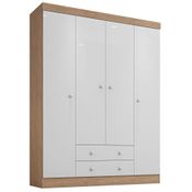 Guarda Roupa Infantil 200cm 4 Portas 2 Gavetas Íbis I03 Branco/Cartagena - Mpozenato