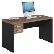 Mesa Computador Escrivaninha Studio com 2 Gavetas Argan/Preto TX - Caemmun