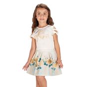 Conjunto Infantil Blusa em Cetim Laço e Saia Rodada Neoprene - Infanti