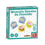 Jogo Educativo Memoria Opostos Da Fazenda 24 Pecas +3 Anos