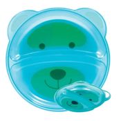 Pratinho Bebê C/ Divisória Ursinho Azul  Buba