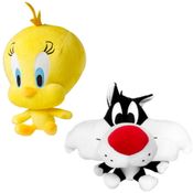 Kit Bonecos de Pelúcia Piu Piu e Frajola Looney Tunes Baby Brink