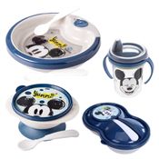 Kit Alimentação Infantil Mickey c/ Prato Térmico Bowl Tigela e Copo de Treinamento