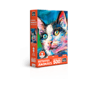 Retratos Animais – Gato – Quebra-cabeça – 500 peças nano