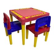 Mesa Educativa Infantil Mesinha Didática 2 Cadeiras - Azul