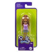 Polly Pocket - Boneca Polly Happy Hour Negra - Blusa Lilás/saia Xadrez