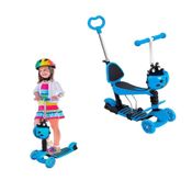 PATINETE PASSEIO SUPORTA 60KG JOANINHA AJUSTAVEL AZUL