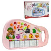 Piano Infantil Rosa Teclado Musical Com Sons De Bichinhos Bichos Animais Pianinho Tecladinho Bebê Presente Menina