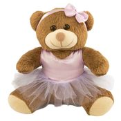 Ursinha De Pelúcia Bailarina Ursa 25cm Decoração Anti-alérgico Enfeite Nicho Quarto Infantil Presente Menina