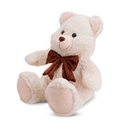 Urso Bichinho de Pelucia Ursinho 40 cm Laço Marrom