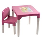 Mesa Mesinha Azul ou Rosa Com 1 Cadeira Didática Infantil Menino Menina Atividades Escolar Brinquedo Presente Styll Cor: