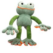 Pelúcia Sapo Sapinho Pequeno 36cm Verde e Laranja Plush Antialérgico Decoração Presente Menino Menina Cortex