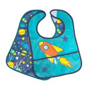 Kit 2 Babadores Bebês Meninos Avental Impermeável Alimentação Poliéster Com Cata Migalhas Original Camesa Várias Cores C