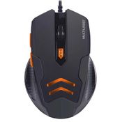 Mouse Gamer Multilaser 3200DPI 6 Botões Preto/Laranja com Mouse Pad - MO274