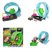 Pista Hot Wheels Monster Trucks Loop Brilha Escuro HBN02