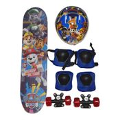 Skate Infantil Patrulha Canina + Kit Proteção