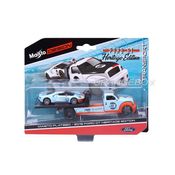 Caminhão Plataforma + Ford GT Heritage Edition 2019 1:64 Maisto