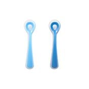 Kit com 2 Colheres de Silicone Flexíveis Azul - KaBaby