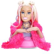 Boneca Barbie busto Styling Head Extra fala 12 frases + 12 Acessórios Mattel