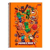 Caderno Espiral Minecraft 1 Materia 80 Folhas Foroni