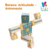 Boneco Articulado em Madeira - Robô - Brinquedo Criativo Educativo