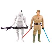 Cartela 2 Brinquedo Boneco Action Figure Articulado Infantil Star Wars 15cm -  Stormtrooper, Luke SkyWalker