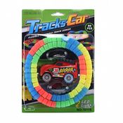 Pista de Corrida Track Car Flexivel Brilhante Carrinho e Luz
