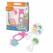 Brinquedo Para Bebe Kit Baby Play 3 Pcs Rs Chocalho Mordedor