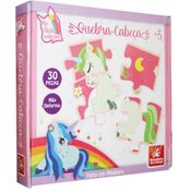 Jogo Quebra Cabeca Madeira Unicornio 30 Pecas +3 Anos