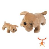 Bicho de Pelúcia - Buldog Grávida com 1 Filhote