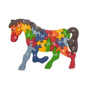 Cavalo - Quebra Cabeça - Alfabeto e Números - Brinquedo Madeira Criativo Educativo