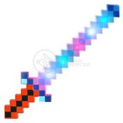 Brinquedo Espada Pixel Estilo Minecraft 58cm Diamante com Som e Luz à Pilha Cor:Vermelho;Tamanho:Único;Gênero:Masculino