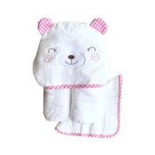 Kit de Toalhas de Banho e Mão Infantil Bordada c/capuz - 70% Bambu/30% Algodao