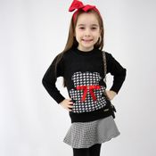 Blusa de Tricô Estampa Urso Xadrez Kids Preto