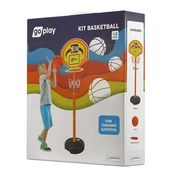 Kit Basquete c/ Pedestal Ajustável Bola Bomba Multikids