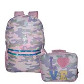 Kit Mochila  e Lancheira Luxcel Up4yo Love Rosa (453943)