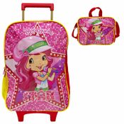 Kit Mochila Com Rodas e Lancheira Moranguinho Vermelho  Maxlog (352796)