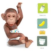 Boneco Macaco Little Caco C/ Fralda Mamadeira E Banana OMG