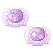 Chupeta Avent Ultra Soft Dupla 6 a 18 meses Flores