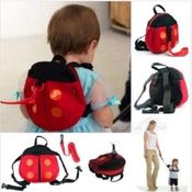 MOCHILA INFANTIL COLEIRA DE SEGURANÇA BEBE COM ALÇA MENINO MENINA JOANINHA  COM GUIA