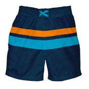 Bermuda de Banho Azul Navy com Laranja com Fralda Embutida Iplay