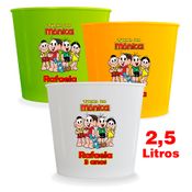 Kit 30 Baldes de Pipoca Turma da Mônica Personalizados 2,5 Litros